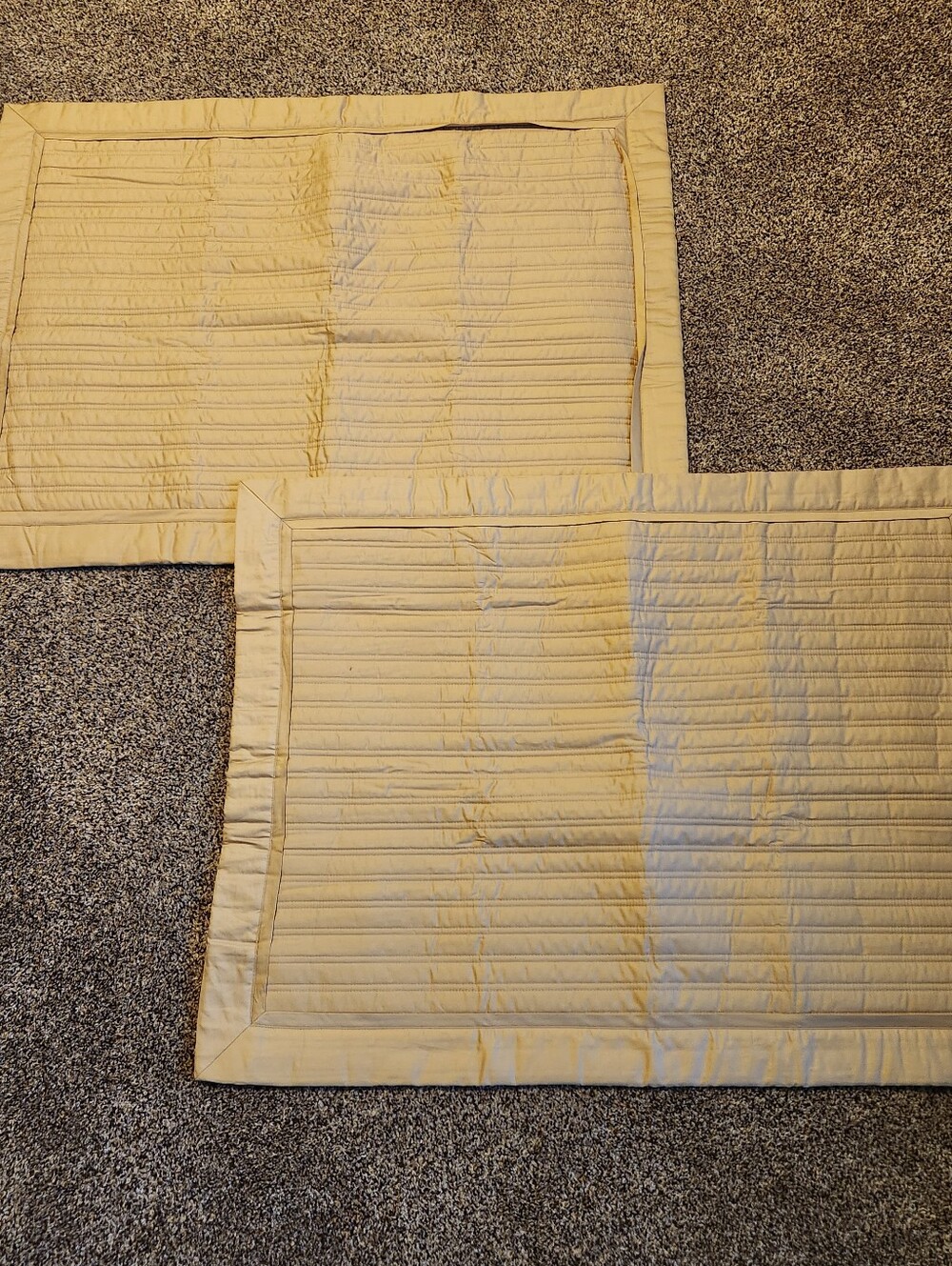 Ralph Lauren Home Set Of 2 Standard Pillow Shams Tan 100% Cotton Button 31×24